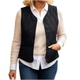 thumbnail image 1 of Purcolt Womens Quilted Padded Puffer Vest Lightweight Casual Collarless Sleeveless Snap Button Front Jackets with Pockets, 1 of 7
