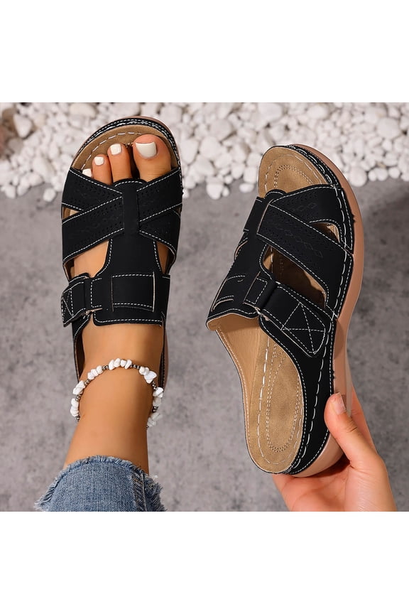 Womens Sandals Comfortable Open Toe Slip on Sandals Summer Beach Athletic Slippers for Gym Swimming Walking with Arch Support