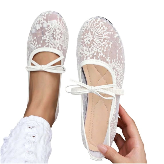 Purcolt Womens Sequin Mesh Ballet Shoes Comfort Breathable Round Toe Slip On Dress Shoes with Strap Dressy Casual Soft Sole Flats Shoes for Walking Travel Vacation