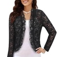 thumbnail image 1 of Purcolt Womens Sheer Lace Embroidery Cardigan Dressy Trendy Long Sleeve Crochet Jacket Summer Cover Ups Wave Trim Shrug Tops, 1 of 7