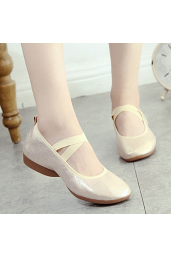 Womens Soft Ballet Flats Comfortable Round Toe Arch Support Low Heel Dress Shoes Dressy Casual Mary Jane Flats