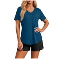 thumbnail image 1 of Purcolt Womens Summer Tops Lightweight V Neck Short Sleeve Basic T Shirts Dressy Casual Loose Fit Athletic Shirts for Gym Running Yoga, 1 of 8