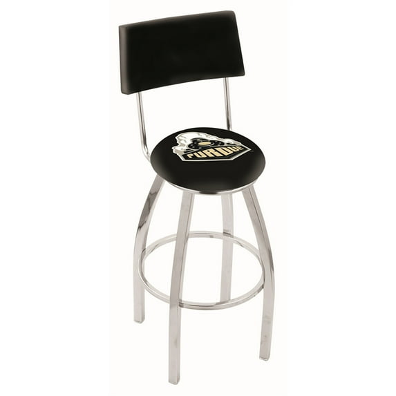 Purdue 30 Inch L8C4 Chrome Bar Stool With Back