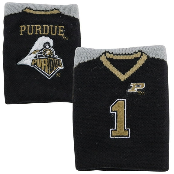 Purdue Boilermakers #1 Football Wrist Sweatband - Black