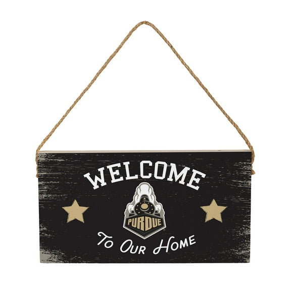 Purdue Boilermakers 6" x 11" Welcome Home Wood Wall Sign with Rope Hanger