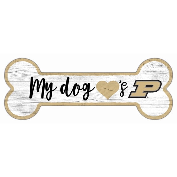 Purdue Boilermakers 6" x 12" Team Dog Bone Sign