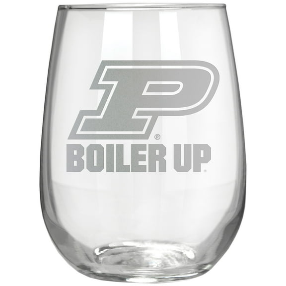 Purdue Boilermakers Etched 17oz. Rally Cry Stemless Wine Glass