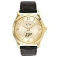 thumbnail image 1 of Purdue Boilermakers Gold-Tone Stainless Steel Watch with Black Leather, 1 of 1