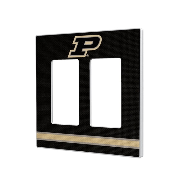 Purdue Boilermakers Stripe Design Double Rocker Light Switch Plate