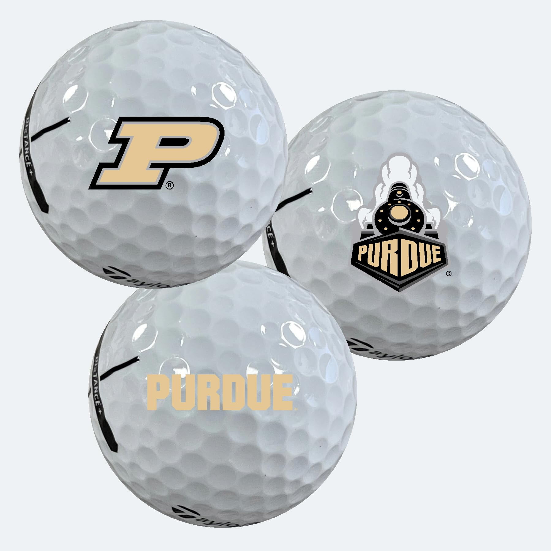 Purdue University Boilermakers Logo Edition Taylormade Distance+ Golf Balls 12-Pack (Dozen)