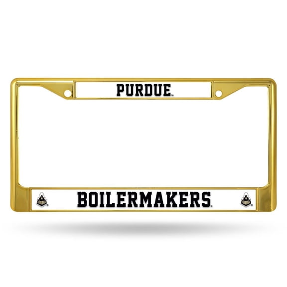 Purdue-Boilermaker's Car Frame - Chrome Metal (Gold Painted) License Plate Frame