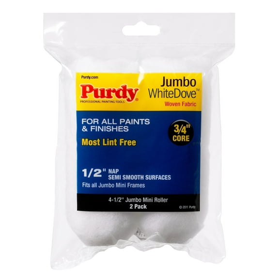 Purdy WhiteDove Jumbo Mini Roller Cover, 4-1/2 in. x 1/2 in., 2 count