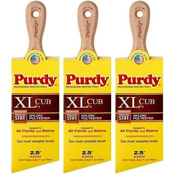 Purdy 144153325 XL Series Cub Angular Trim Paint Brush, 2-1/2 inch 3 Pack