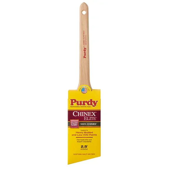 2-1/2" Purdy 144580925 Chinex Elite Dale Paint Brush, Angle Sash, Rattail