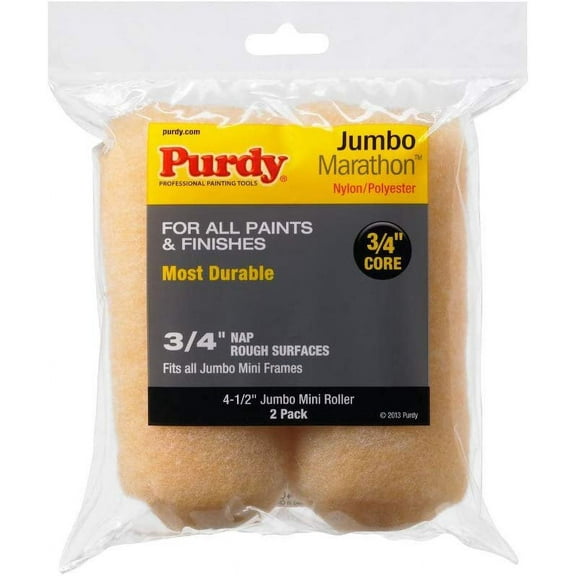 Purdy 144624064 Marathon Mini Roller Cover Pack, 4.5 x 3/4 inch, White