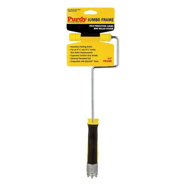Purdy Paint Roller Frame,4.5"; 6.5" Roll L,Blk 14A770014