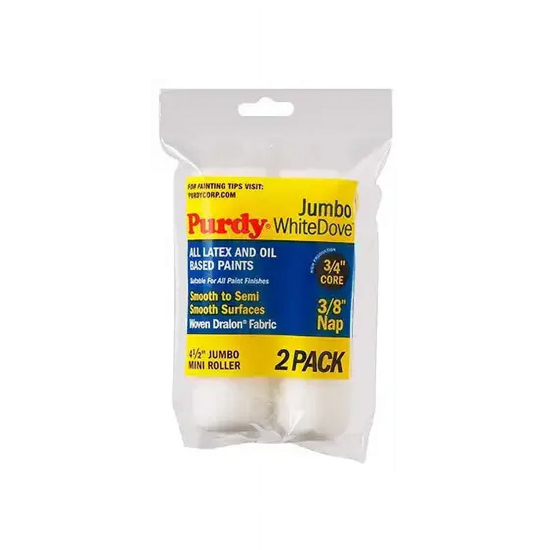 Purdy 14G624012 White Dove Jumbo Mini Roller 3/8 Nap By 4-1/2 Inch ...