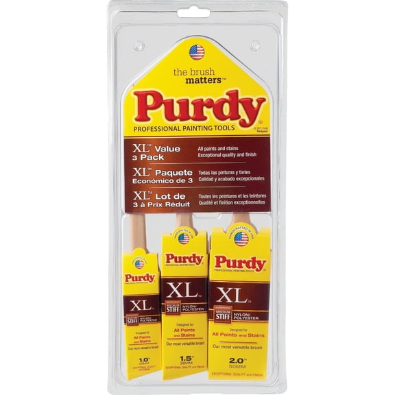 Purdy Corp. Purdy XL 3-Piece Polyester-Nylon Paint Brush Set - Single Pack