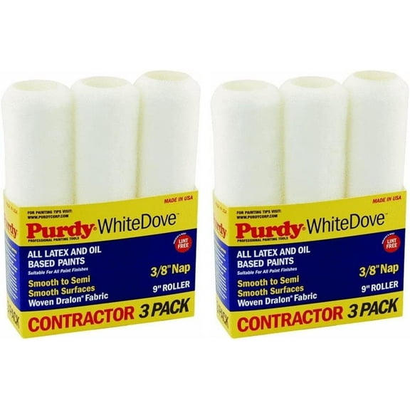 Purdy Dove Cover, 9" x 3/8", White 6 Pack