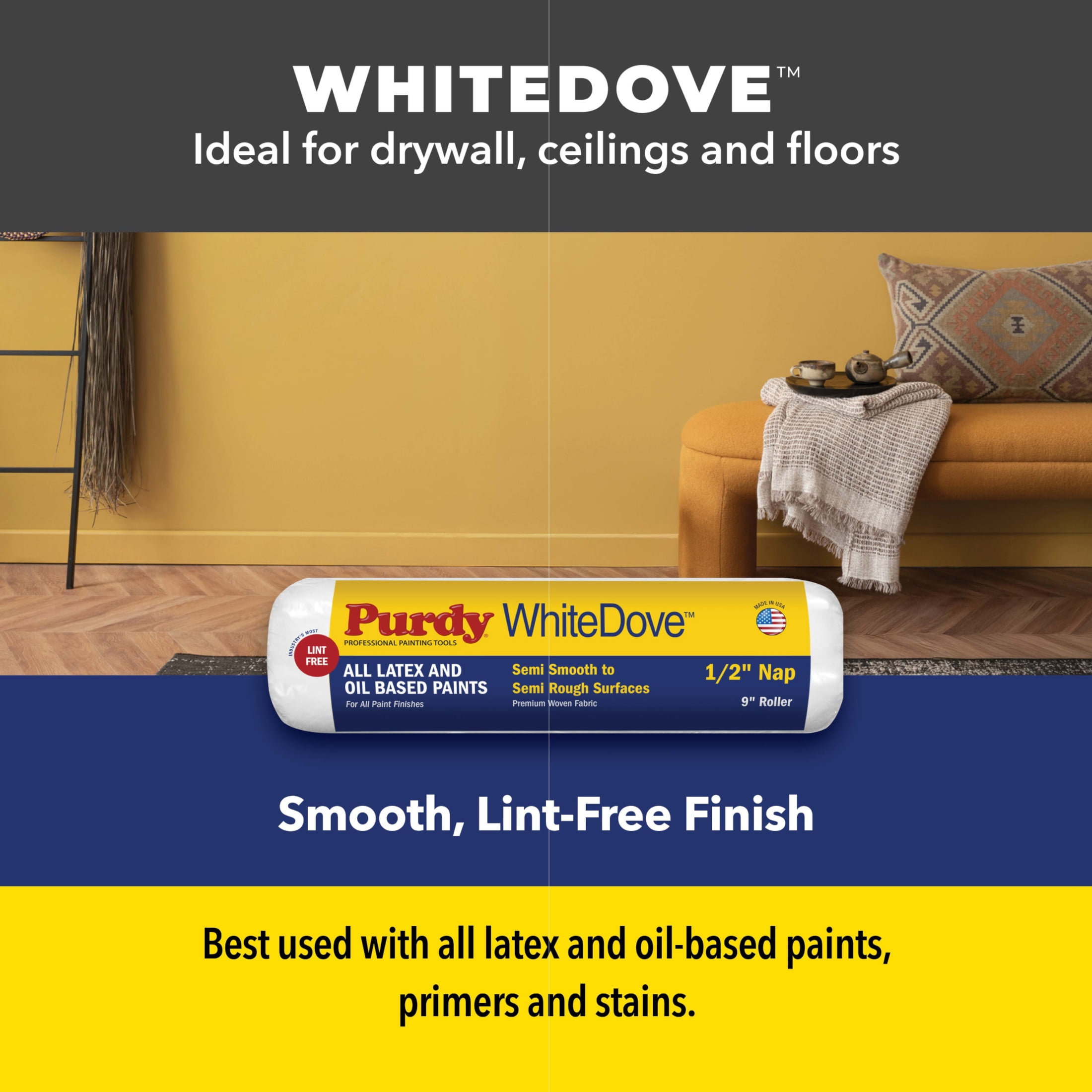 Purdy WhiteDove, 18 in. x 3/8 in., paint roller cover, 1 each - Walmart.com