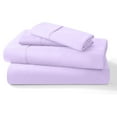 thumbnail image 1 of ABORN Organic Cotton 4 PC Adult Bedsheet 800 Thread Count 10" Deep Pocket Lilac Short Queen, 1 of 7