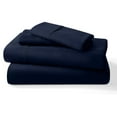 thumbnail image 1 of ABORN Organic Cotton 4 PC Adult Bedsheet 800 Thread Count 10" Deep Pocket Navy Blue Queen-XL, 1 of 7