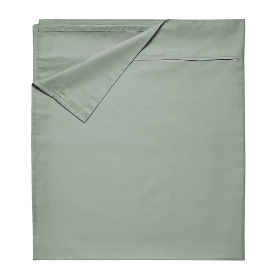 California Design Den 100% Pure Cotton Flat Sheet Twin Size Only - 400 Thread Count Sateen, Cooling & Breathable Sheet - Sage Green