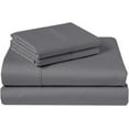 thumbnail image 1 of Pure 1000 Thread Count 100% Pure Egyptian Cotton Dark Gray Twin(39"X75") 4-Piece Sheet Set, Long Staple Cotton, Sateen Weave for Soft and Silky Feel,Fits Mattress Upto 21"-26'' DEEP Pocket, 1 of 4