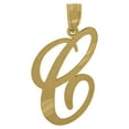 thumbnail image 1 of Pure 10k Yellow Gold Unisex Initial "C" Letter Pendant 0.8g Diamond Cut Charm, 1 of 1