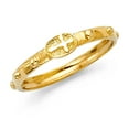 thumbnail image 1 of Pure 14k Gold Yellow Cross Rosary Ring Beaded Eternity Christian Size 6, 1 of 3