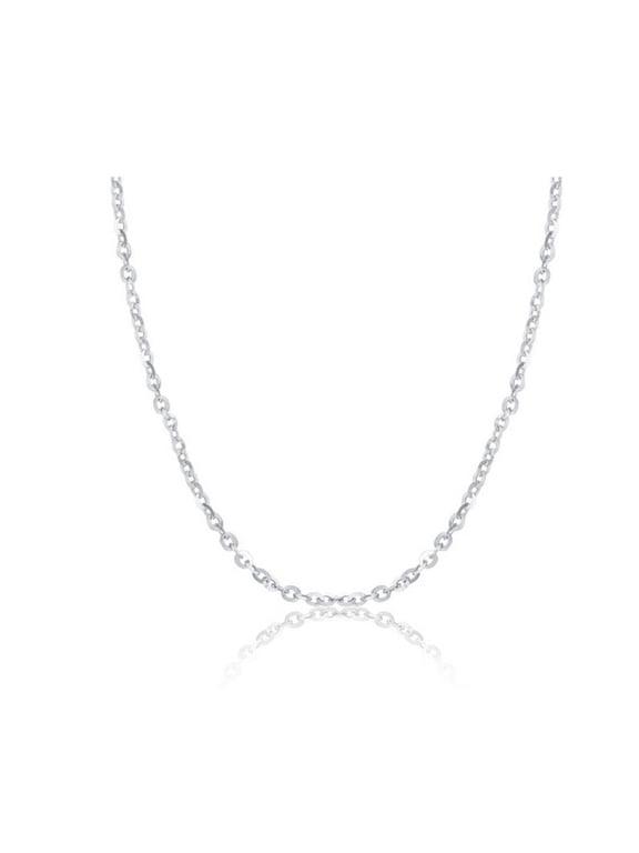 Pure 18k Gold White Gold Chain Necklace Simple O Crossing Necklace