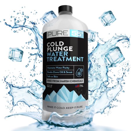 Pure 55 Cold Plunge Water Treatment, Harsh Free Chemical Water Clarifier Safe Ice Plunge Water Stabilizer for Cold Plunge Water 32oz