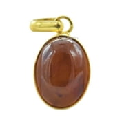 Pure 925 Sterling Silver Pendant For Women Men, Genuine Baltic Amber Oval Gemstone Unique Handcrafted Yellow Gold Vermeil Pendant
