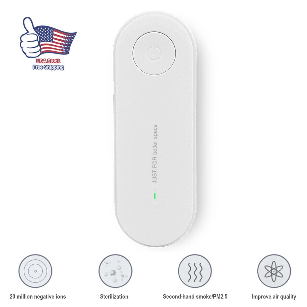 Mini Plug In Pure Air-Negative Ion Mini Plug-in Portable for Home Smoke US ...