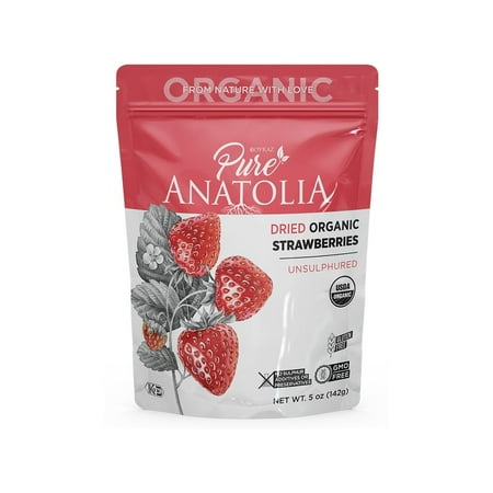Pure Anatolia Organic Dried Strawberry Bites, 5 oz, 1 Pack