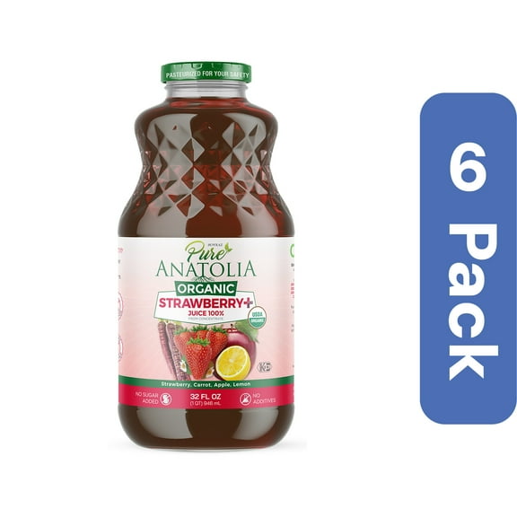 Pure Anatolia Strawberry Juice 32 oz (Pack of 6)