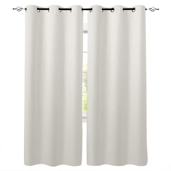 Pure Apricot Blackout Curtains 63 Inches Long for Bedroom, Simple Solid Color Thermal Insulated Room Darkening Black Out Window Curtain Panels Grommet Drapes for Living Room