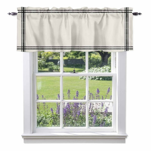 Pure Apricot Kitchen Curtain Valances for Windows Farmhouse Short Curtains, Simple Solid Color Rod Pocket Valance Curtain for Bedroom Cafe Living Room