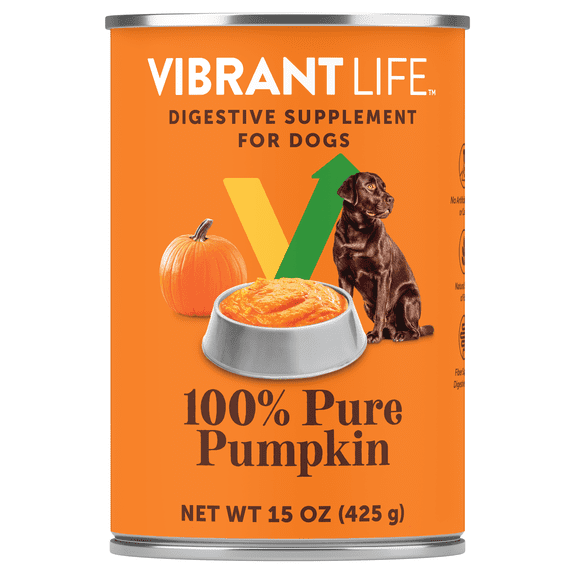 Vibrant Life 100% Pure Pumpkin Digestive Supplement for Dogs, 15oz