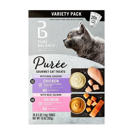 Pure Balance Grain Free Gourmet Wet Cat Treats, Variety Pack, 0.5 oz Tubes, 20 Count