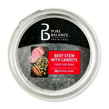 Pure Balance Beef Stew with Carrots, Grain-Free Wet Dog Food, 3.5 oz Tray