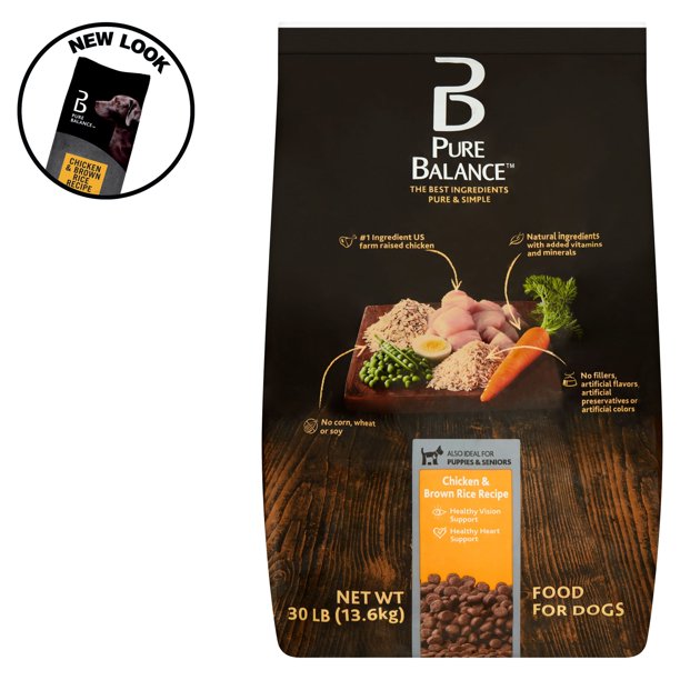 Pure Balance Chicken & Brown Rice Recipe Dry Dog Food, 30 lb Walmart