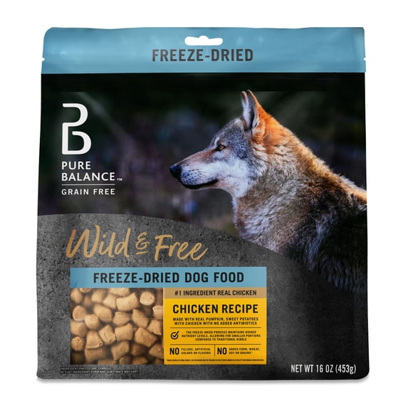 Pure Balance Wild & Free Freeze-Dried Dog Food, Chicken Recipe, 16 oz