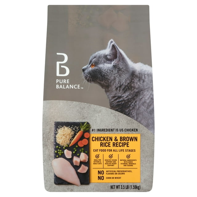 Pure Balance Dry Cat Food, Chicken & Brown Rice, 3.5 lbs
