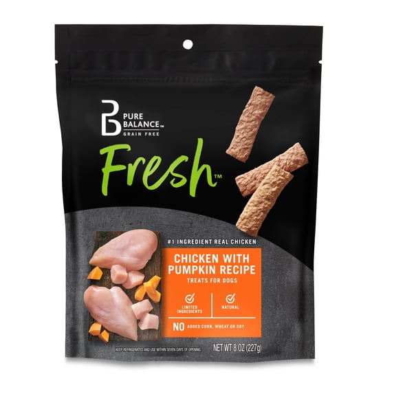Pure Balance Fresh Chicken & Pumpkin Flavor Natural Chews for Dogs, 8 oz