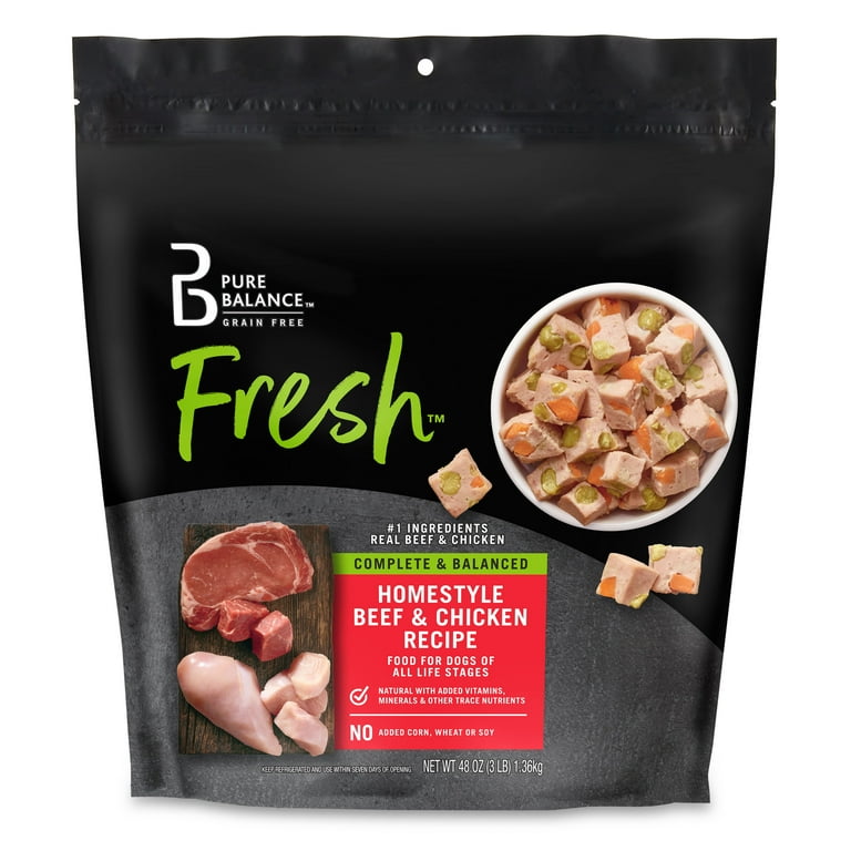 Pure Balance Fresh Grain Free Homestyle Beef Chicken Recipe Dog Food 3 lb Bag