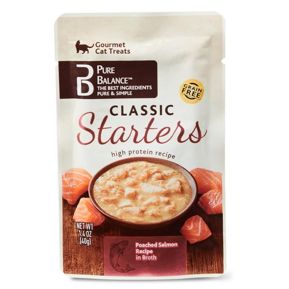 Pure Balance Gourmet Cat Treats Starters, Poached Salmon Recipe, 1.4 oz