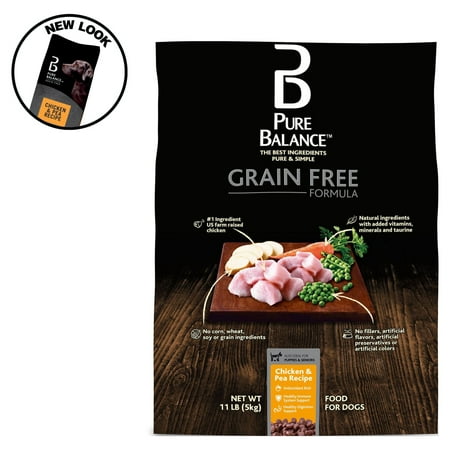 Pure Balance Grain-Free Dry Dog Food Formula, Chicken & Pea Flavor, 11-Pound
