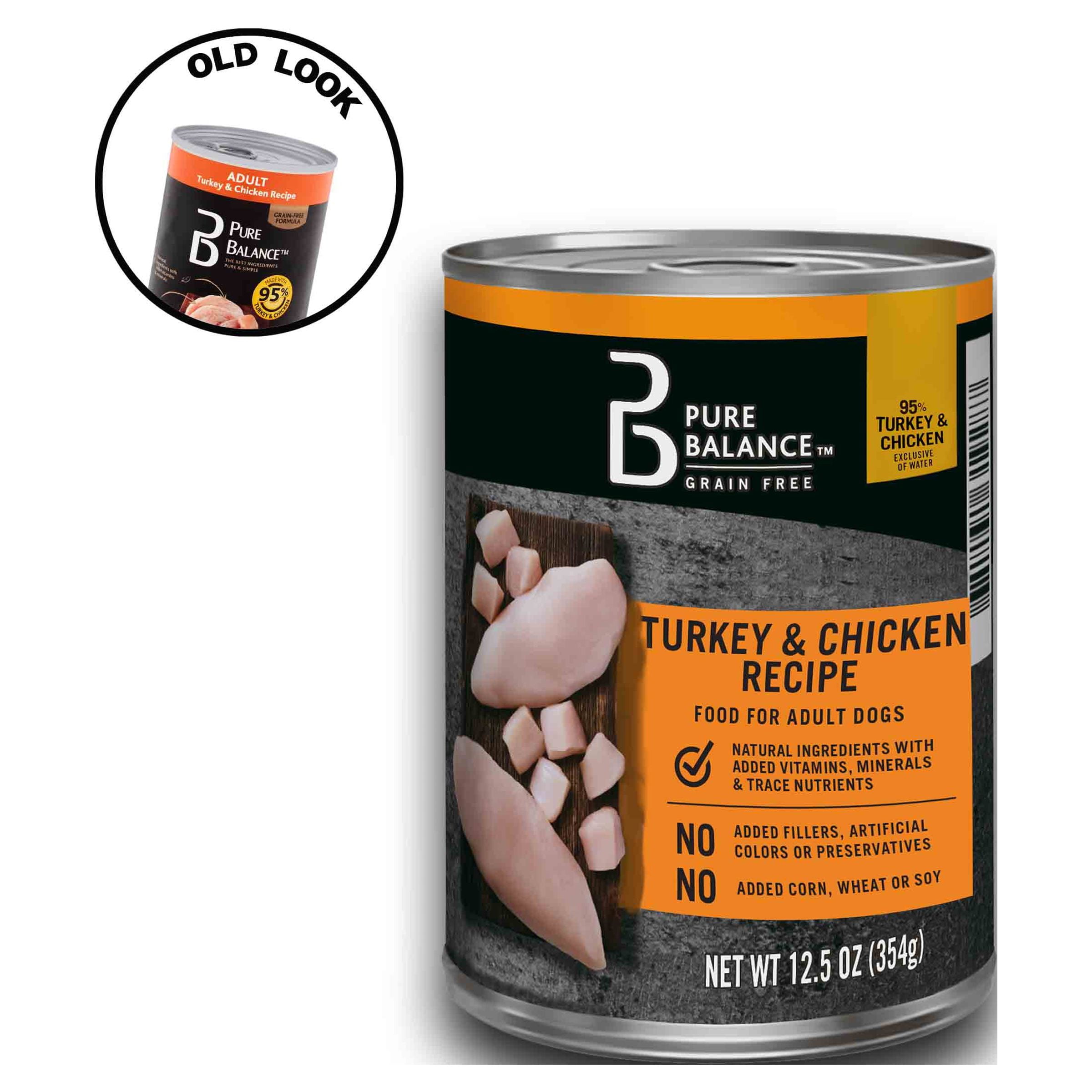 Pure Balance Grain-Free Turkey & Chicken Recipe Wet Dog Food, 12.5 oz