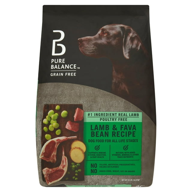 Pure Balance Lamb & Fava Bean Recipe Dry Dog Food, Grain-Free, 24 lbs ...